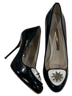 Sophia Webster Stiletto Pump Heels In black patent w/ star Shoes  37 US 6.5 - 7